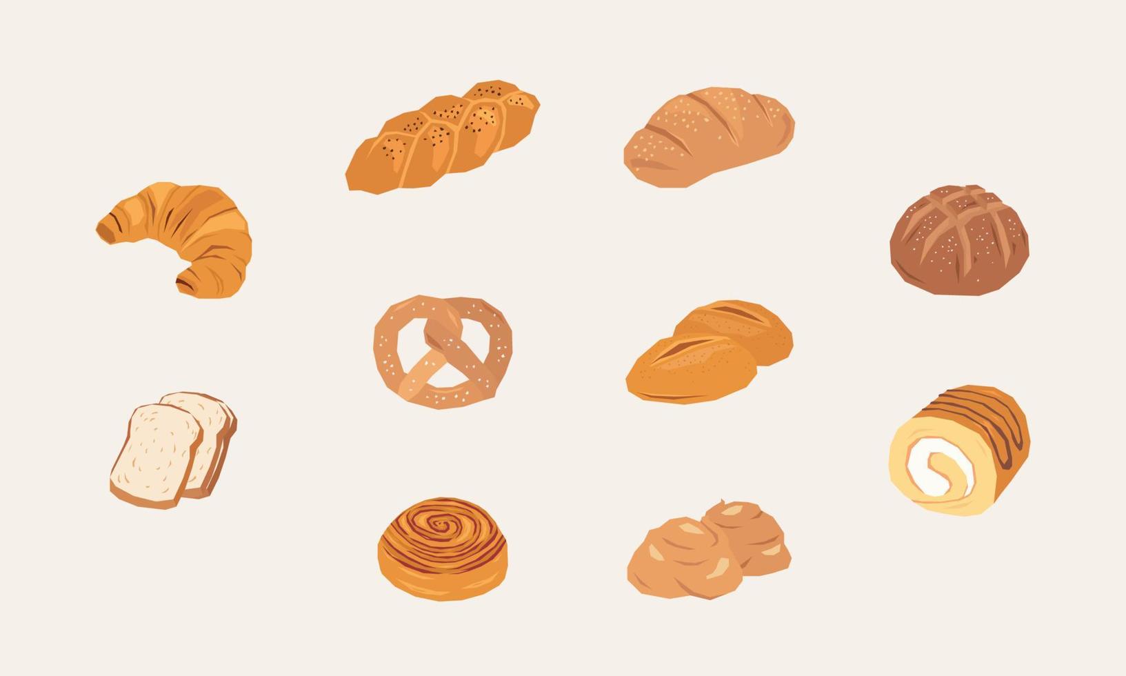pack d'illustration de boulangerie vecteur