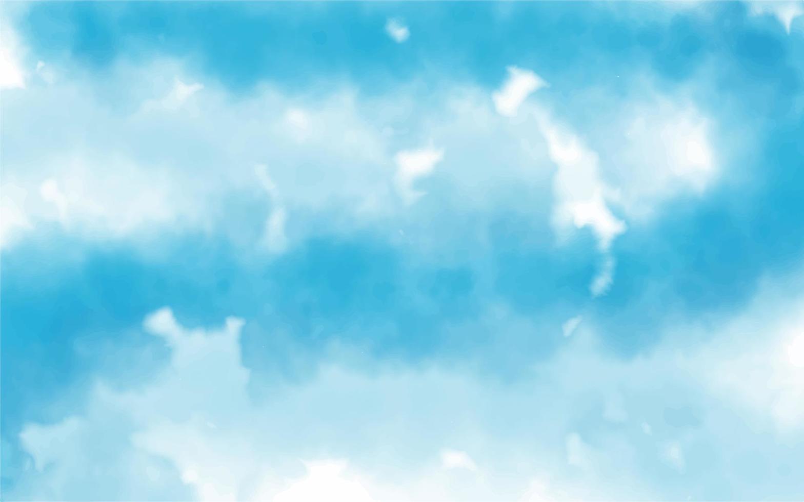 ciel et nuages à l'aquarelle peints à la main, arrière-plan abstrait à l'aquarelle vecteur