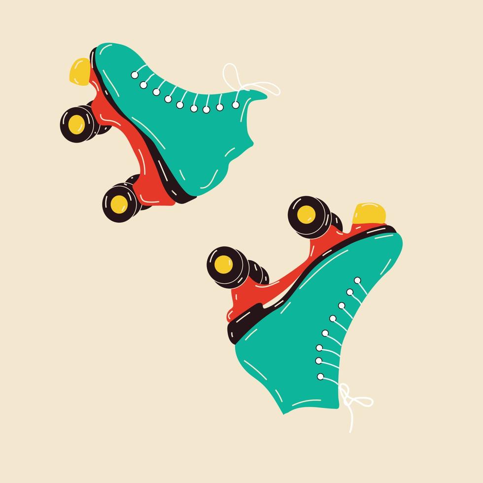 style hipster d'icône de patins à roulettes rétro. millésime moderne. illustration vectorielle vecteur