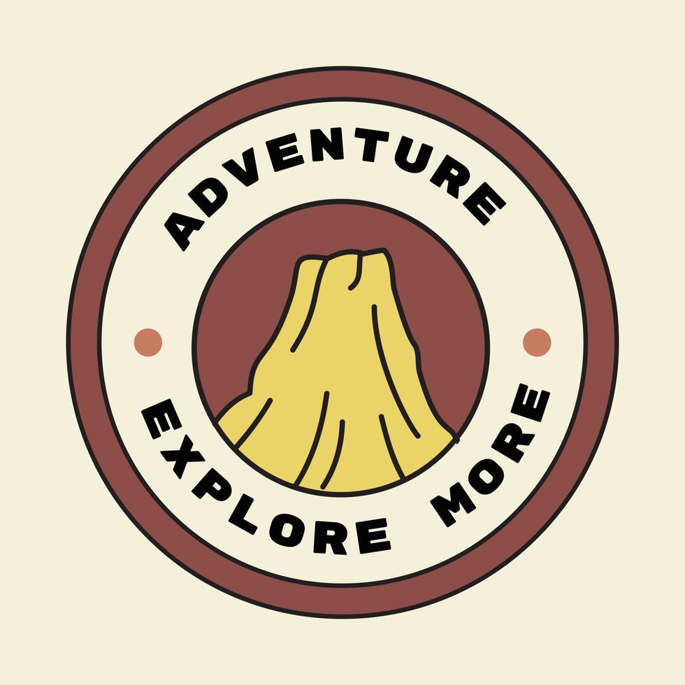 aventure dessinée à la main vintage explorez plus de badge, parfait pour le logo, les t-shirts, les vêtements et autres marchandises vecteur