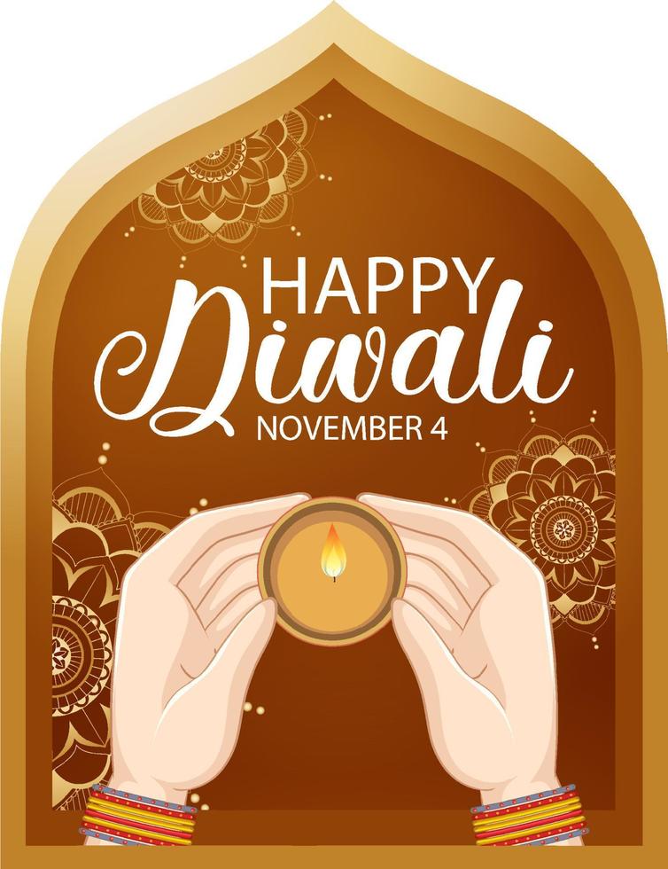 joyeuse fête des lumières de diwali vecteur