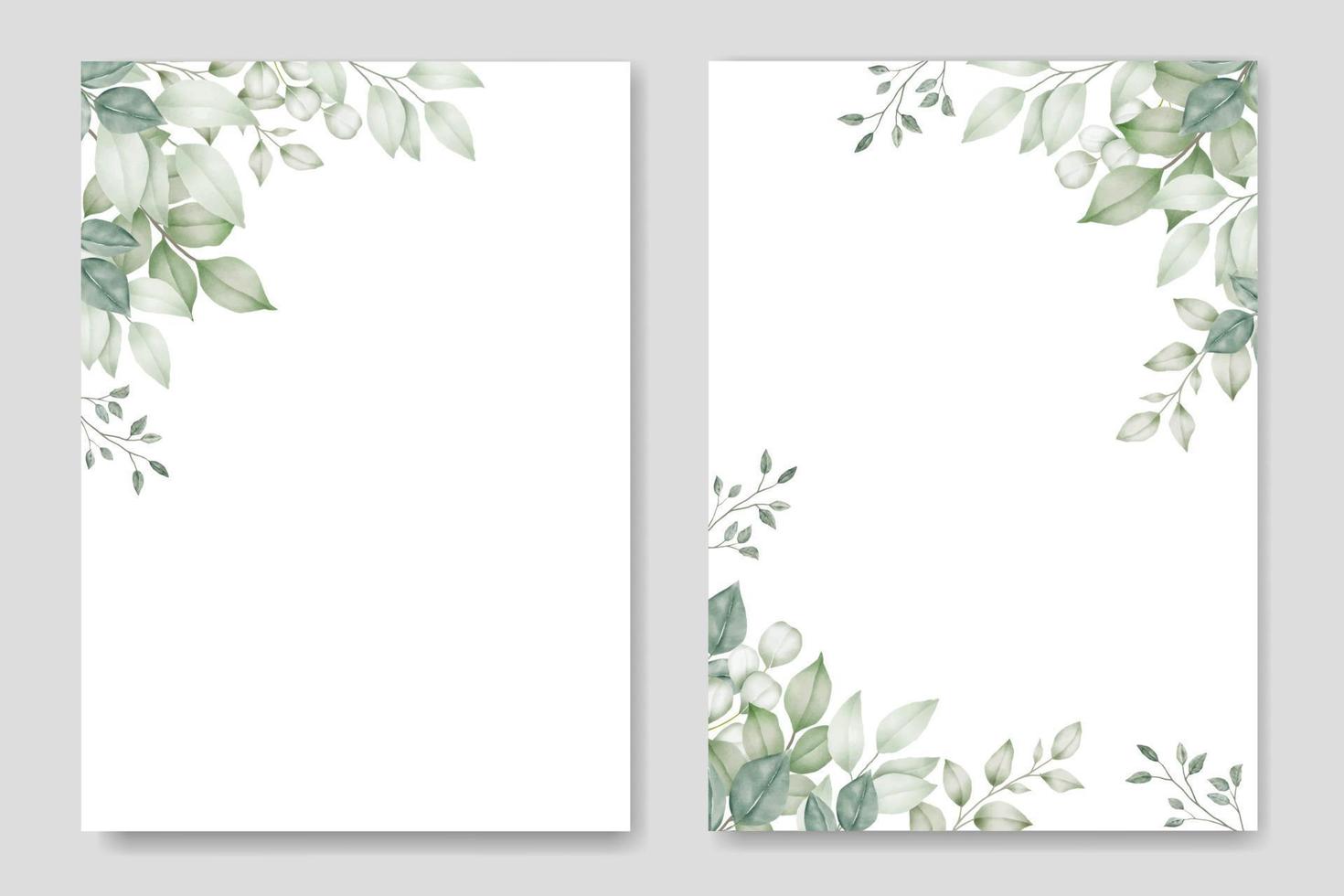 modèle de carte d'invitation de mariage floral aquarelle vecteur