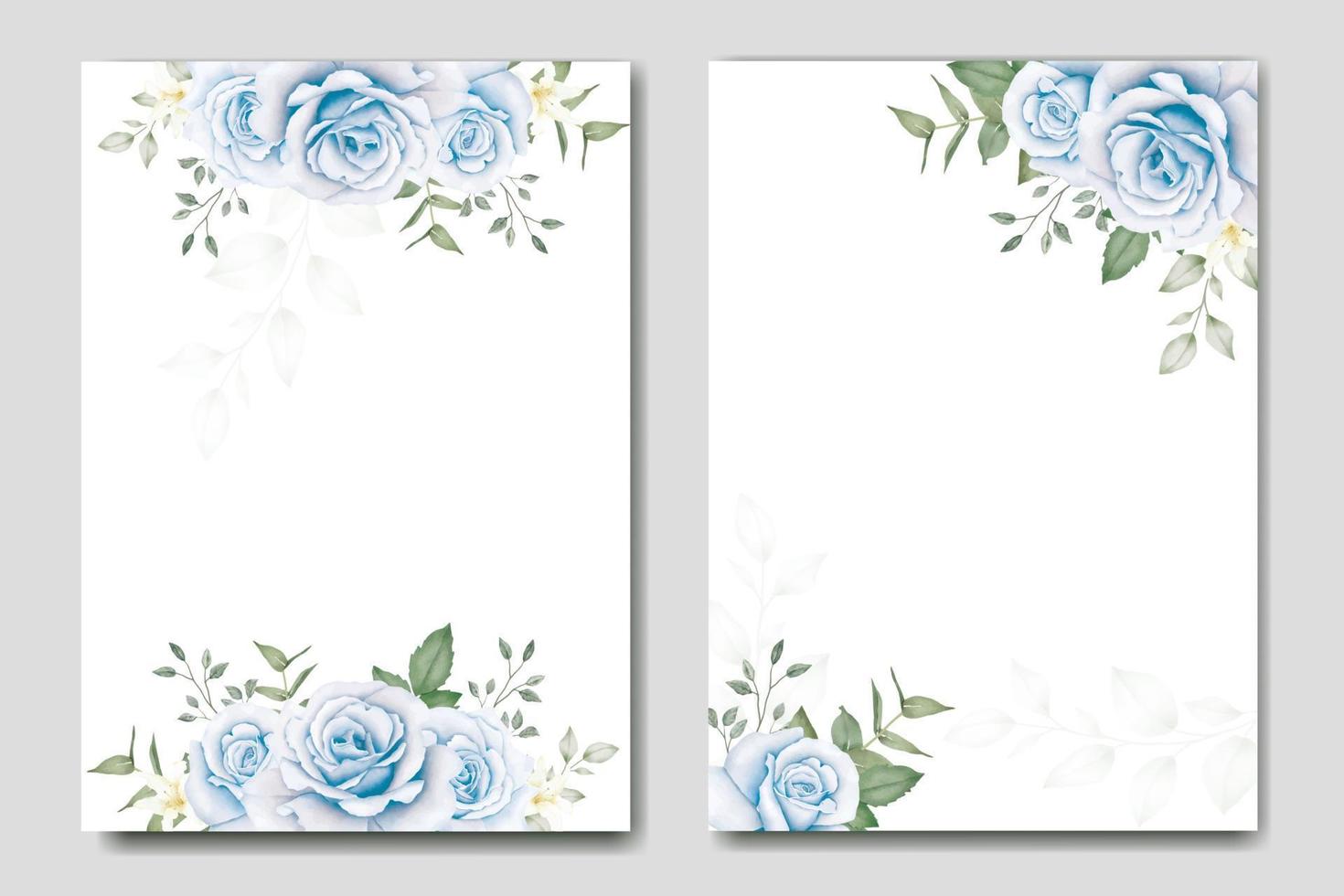 modèle de carte d'invitation de mariage floral aquarelle vecteur