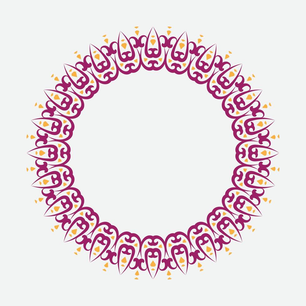 cadre rond linéaire étroit et large en motif oriental abstrait. ornement oriental floral élégant traditionnel pour décorer et concevoir une carte de voeux, un certificat, une invitation de mariage, la conception de médias sociaux vecteur