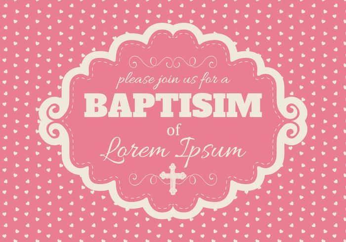Jolie carte rose baptisim vecteur