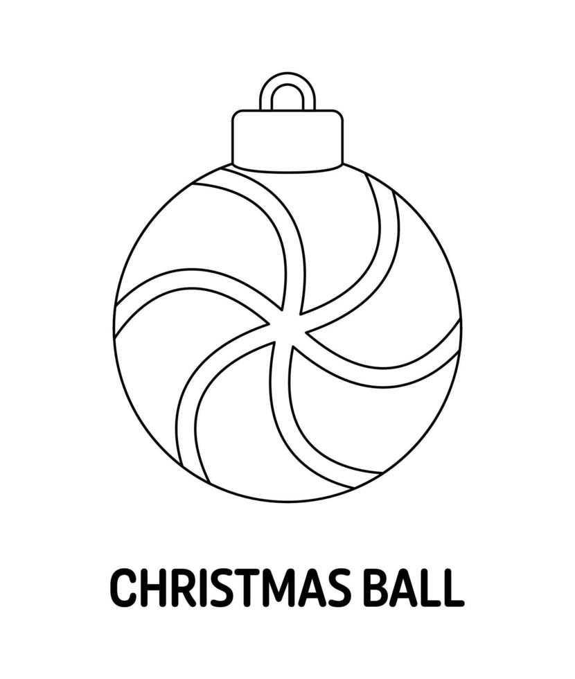 Coloriage avec boule de Noël pour les enfants vecteur