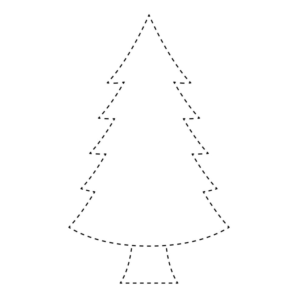 feuille de calcul de traçage d'arbre de noël pour les enfants vecteur