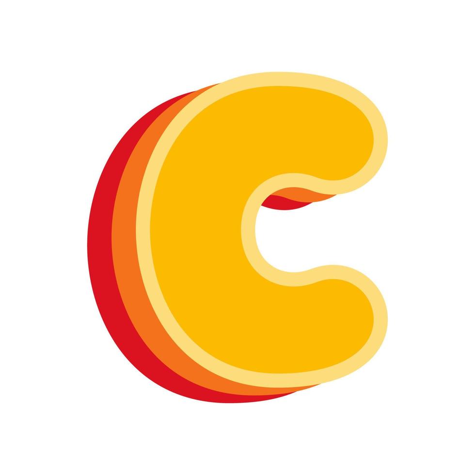 lettre c orange, illustration vectorielle vecteur