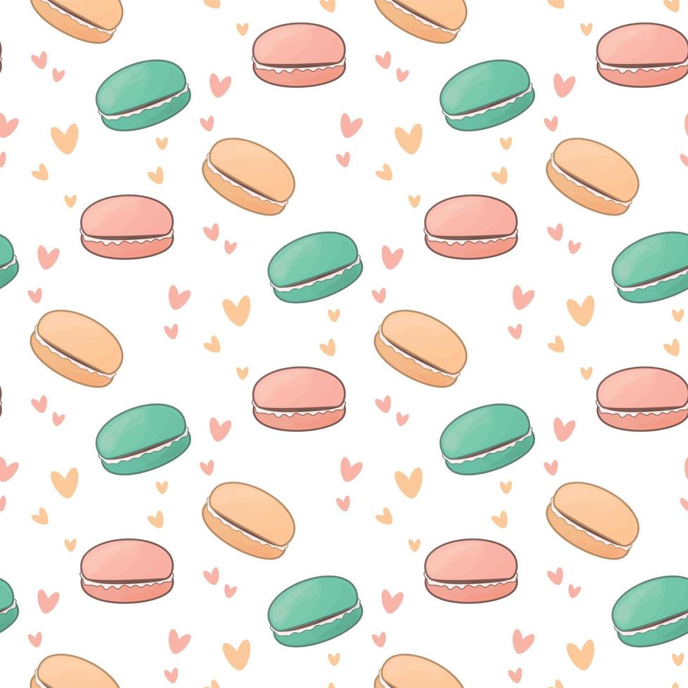 modèle sans couture avec macarons vecteur