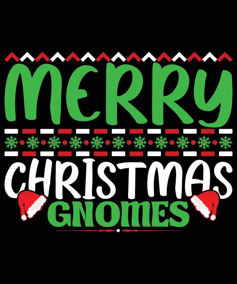 conception de t-shirt de noël-gnomes vecteur