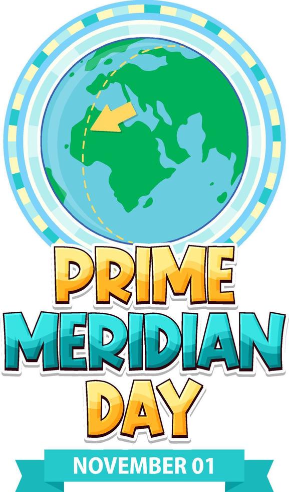 concept de logo du jour du méridien principal vecteur