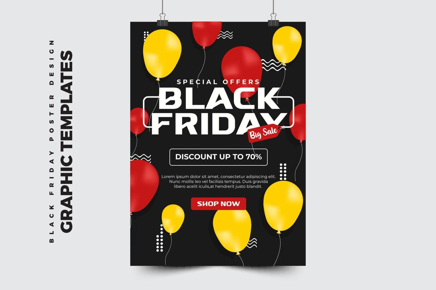 modèle de conception d'affiche ou de flyer de vente du vendredi noir vecteur