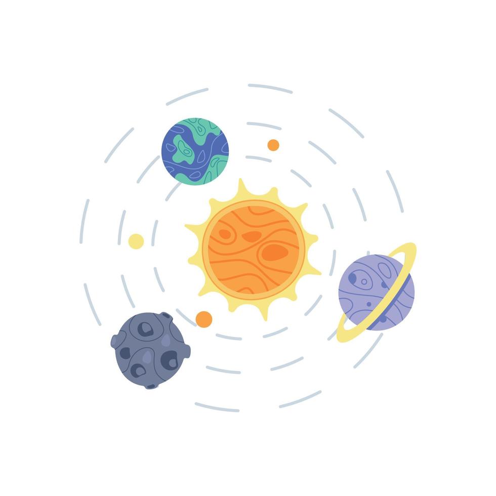 illustration vectorielle du système solaire isolée sur fond blanc vecteur