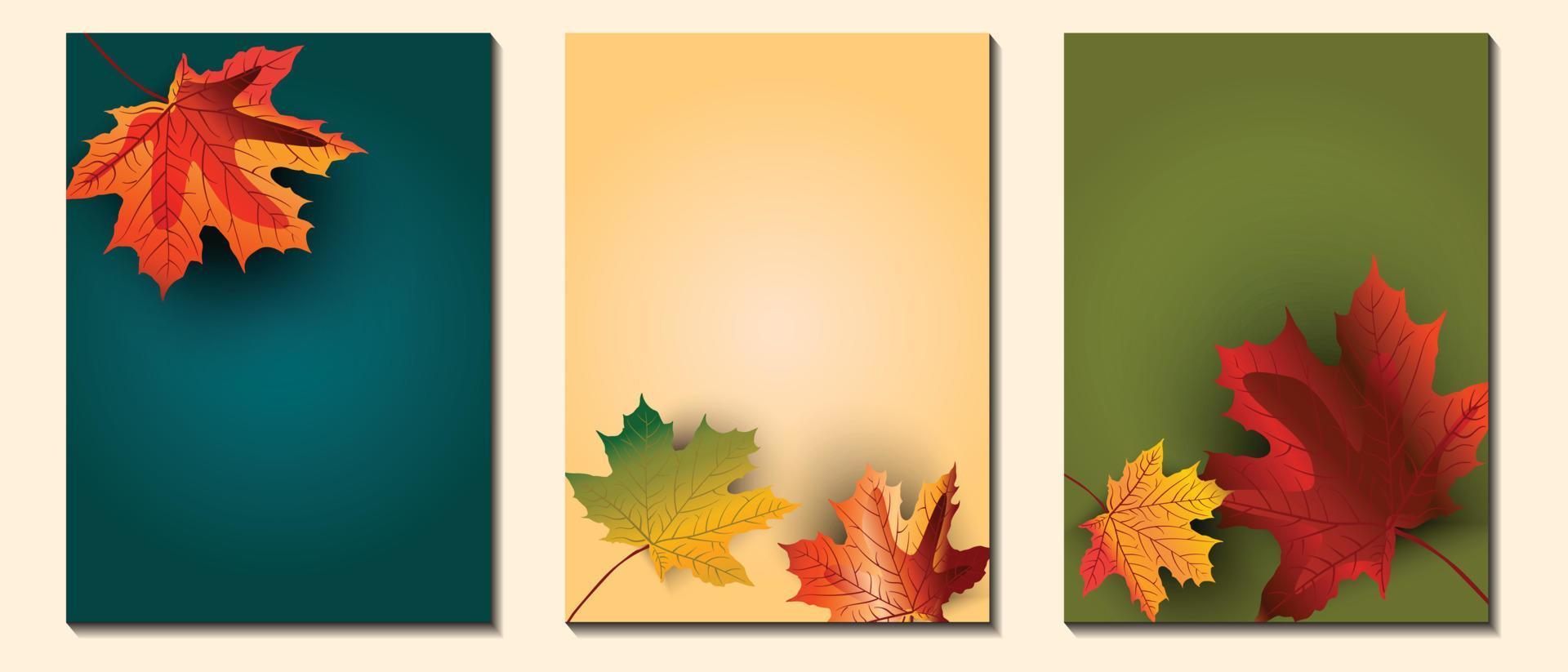 définir les feuilles d'automne bannière fond illustration vectorielle vecteur