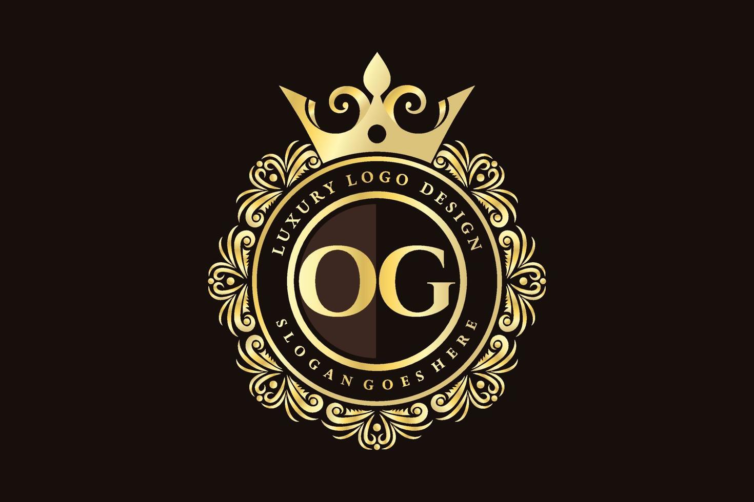 og lettre initiale or calligraphique féminin floral monogramme héraldique dessiné à la main antique style vintage luxe logo design vecteur premium