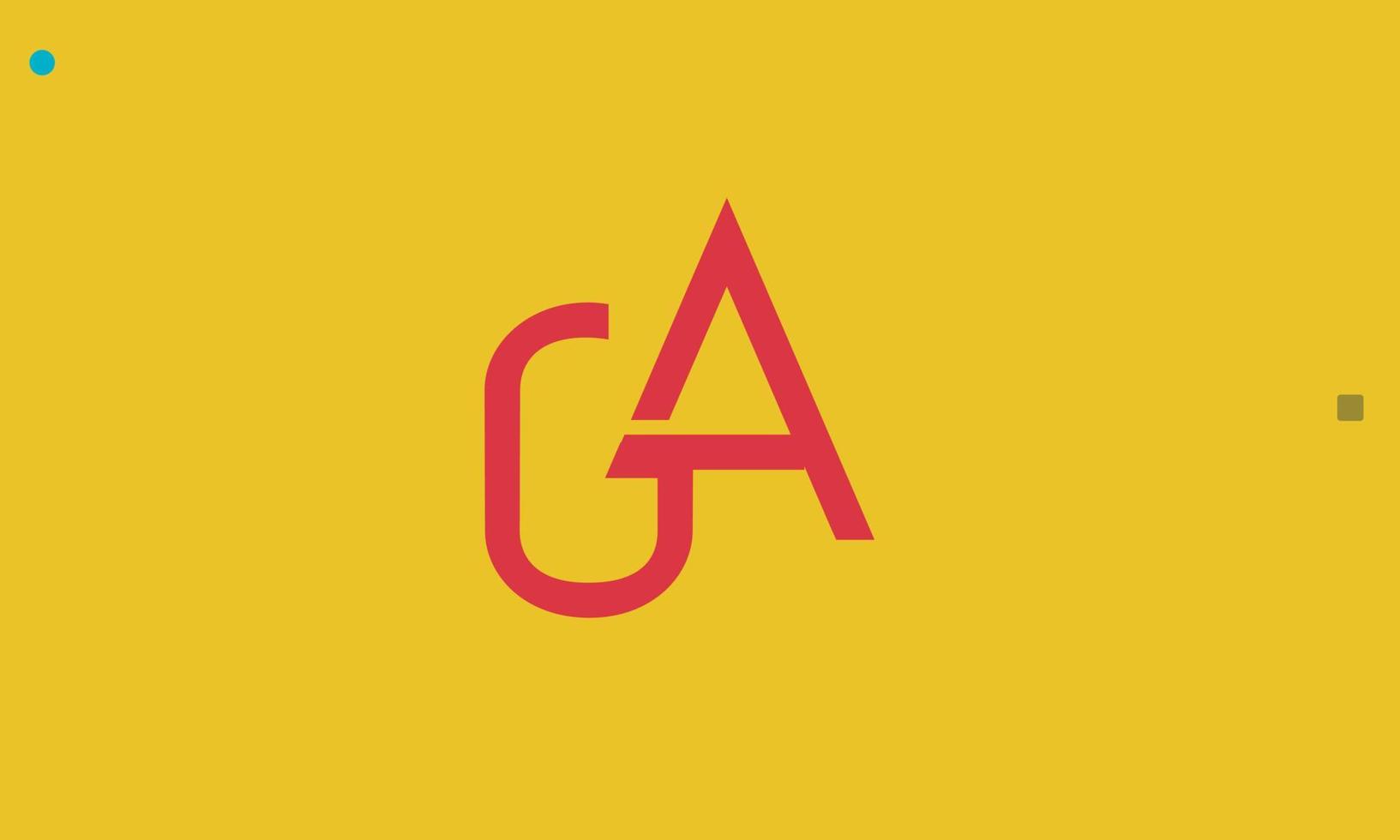 alphabet lettres initiales monogramme logo ga, ag, g et a vecteur