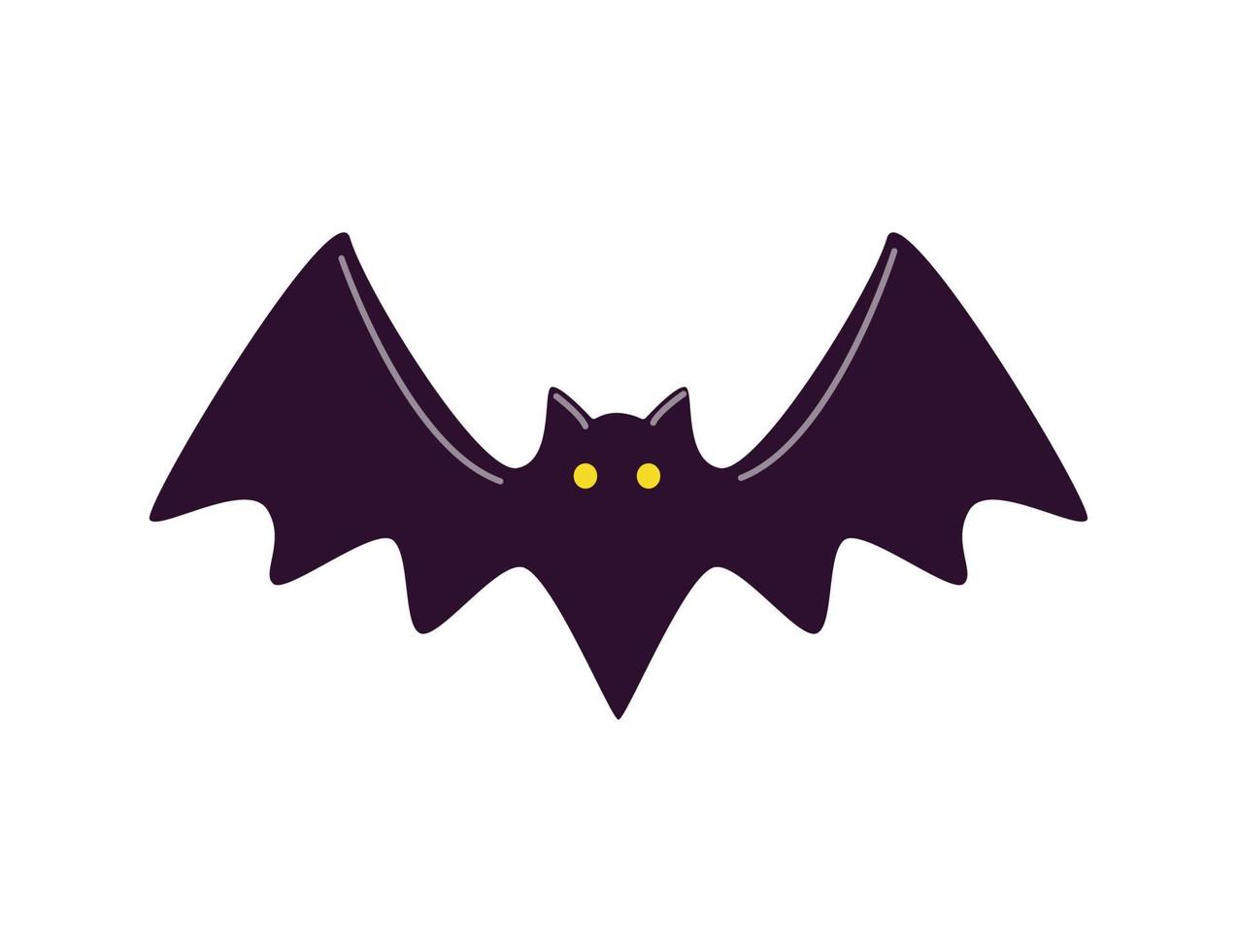 chauve-souris volante d'halloween isolée sur fond blanc. dessin animé d'illustration vectorielle, chauve-souris vampire drôle. vecteur