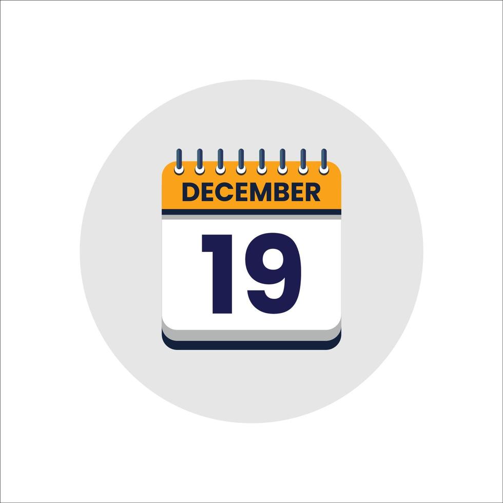 icône de la date du calendrier. icône du jour du mois. date du programme de l'événement. l'heure du rendez-vous. agenda du planificateur, calendrier du mois de décembre et planificateur de temps. rappel du jour. icône de vecteur