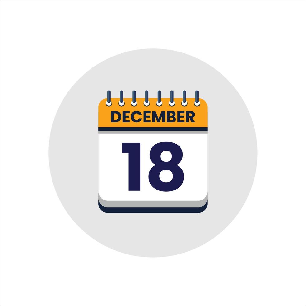 icône de la date du calendrier. icône du jour du mois. date du programme de l'événement. l'heure du rendez-vous. agenda du planificateur, calendrier du mois de décembre et planificateur de temps. rappel du jour. icône de vecteur