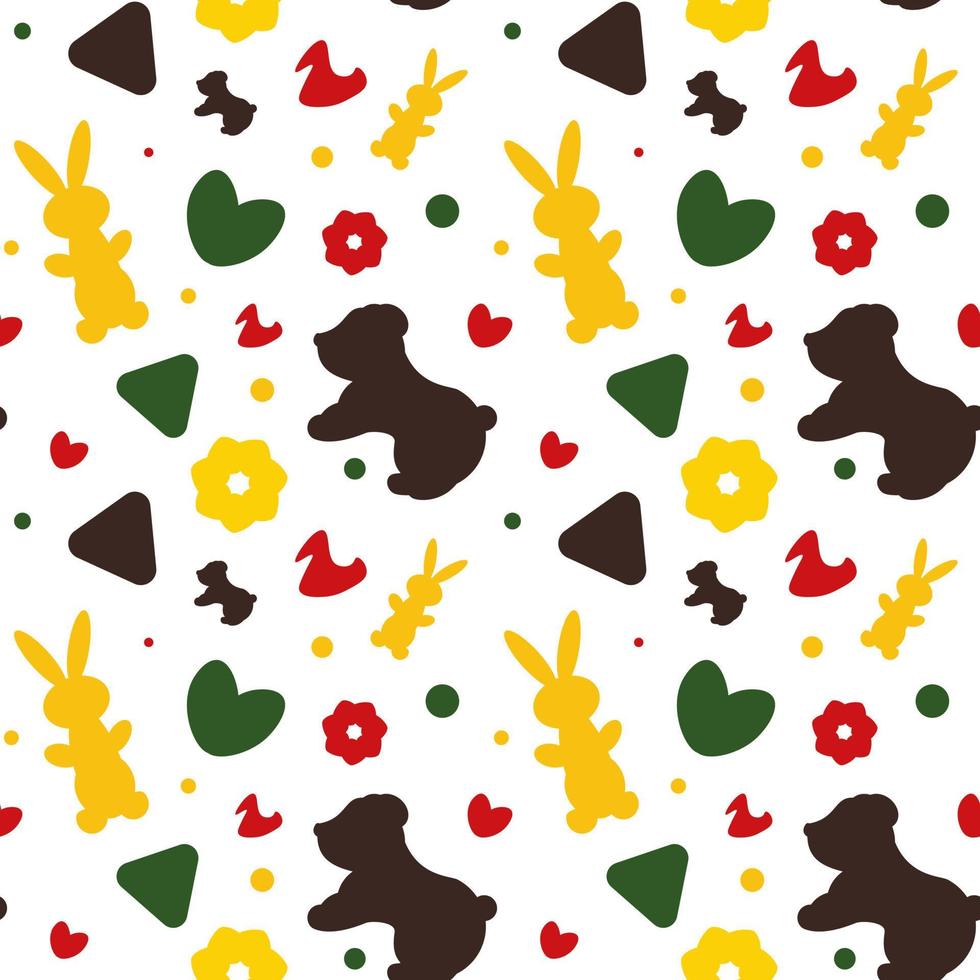 enfants couleurs motif ours lapins couleur vive bonbons marmelade image vectorielle vecteur