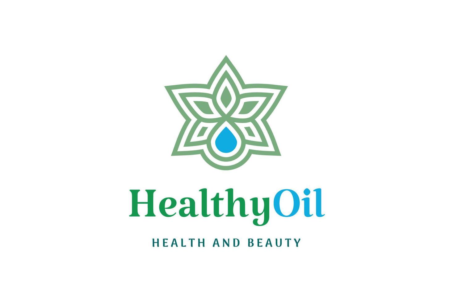 logo d'huile de soin de beauté vecteur