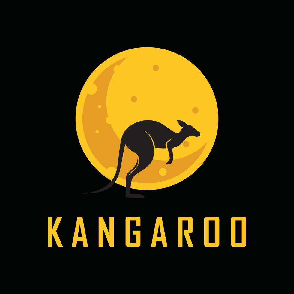 vecteur de logo kangourou avec modèle de slogan