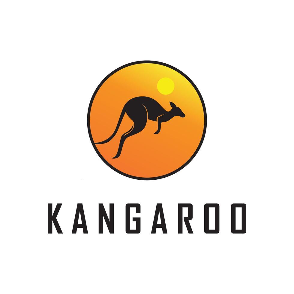 vecteur de logo kangourou avec modèle de slogan