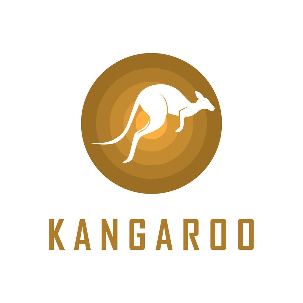 vecteur de logo kangourou avec modèle de slogan