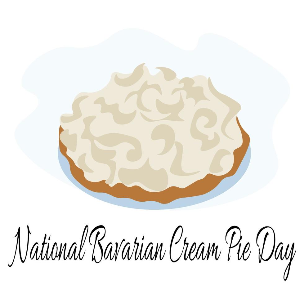 journée nationale de la tarte à la crème bavaroise, idée d'affiche, de bannière, de dépliant, de carte postale ou de décoration de menu vecteur