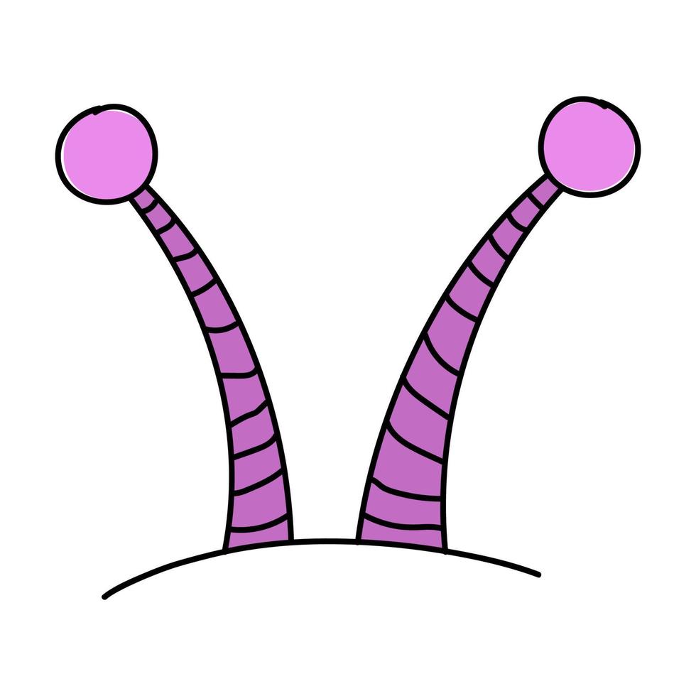 cornes extraterrestres vectorielles dessinées dans un style doodle. vecteur