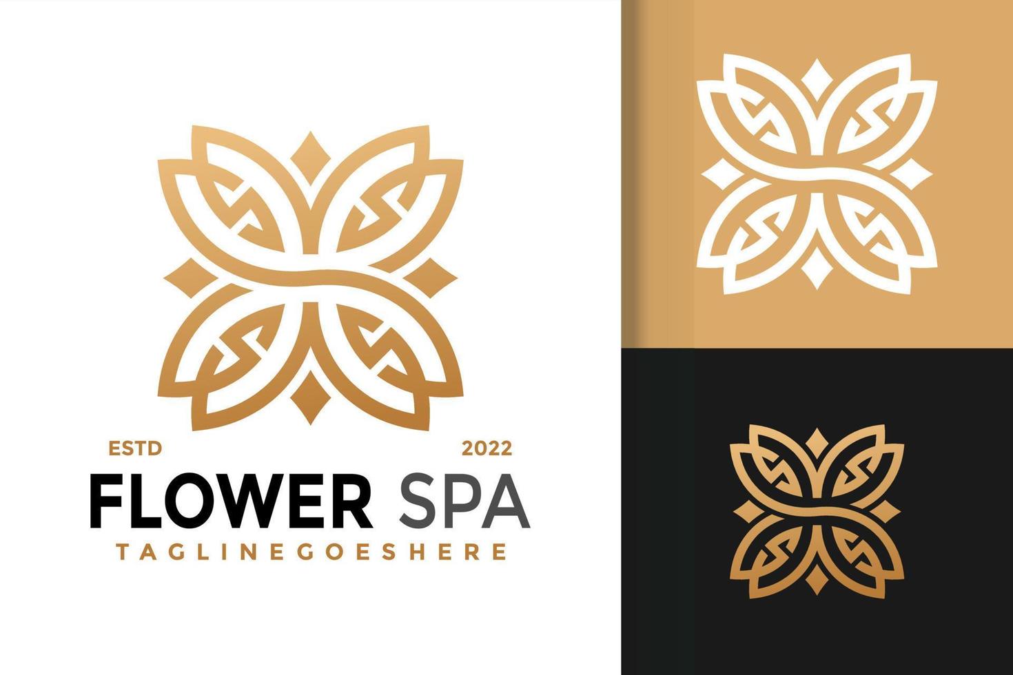 s lettre élégante création de logo spa fleur, vecteur de logos d'identité de marque, logo moderne, modèle d'illustration vectorielle de dessins de logo