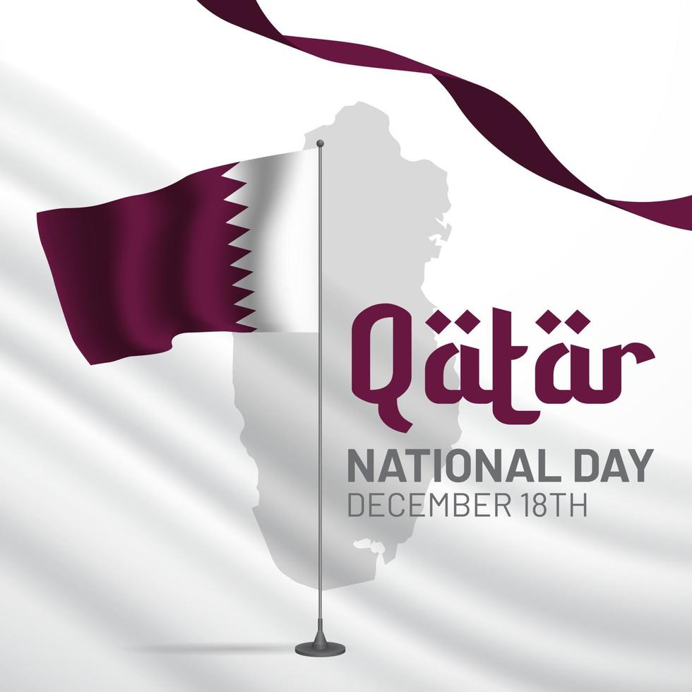 illustration de la fête nationale du qatar le 18 décembre sur fond isolé vecteur