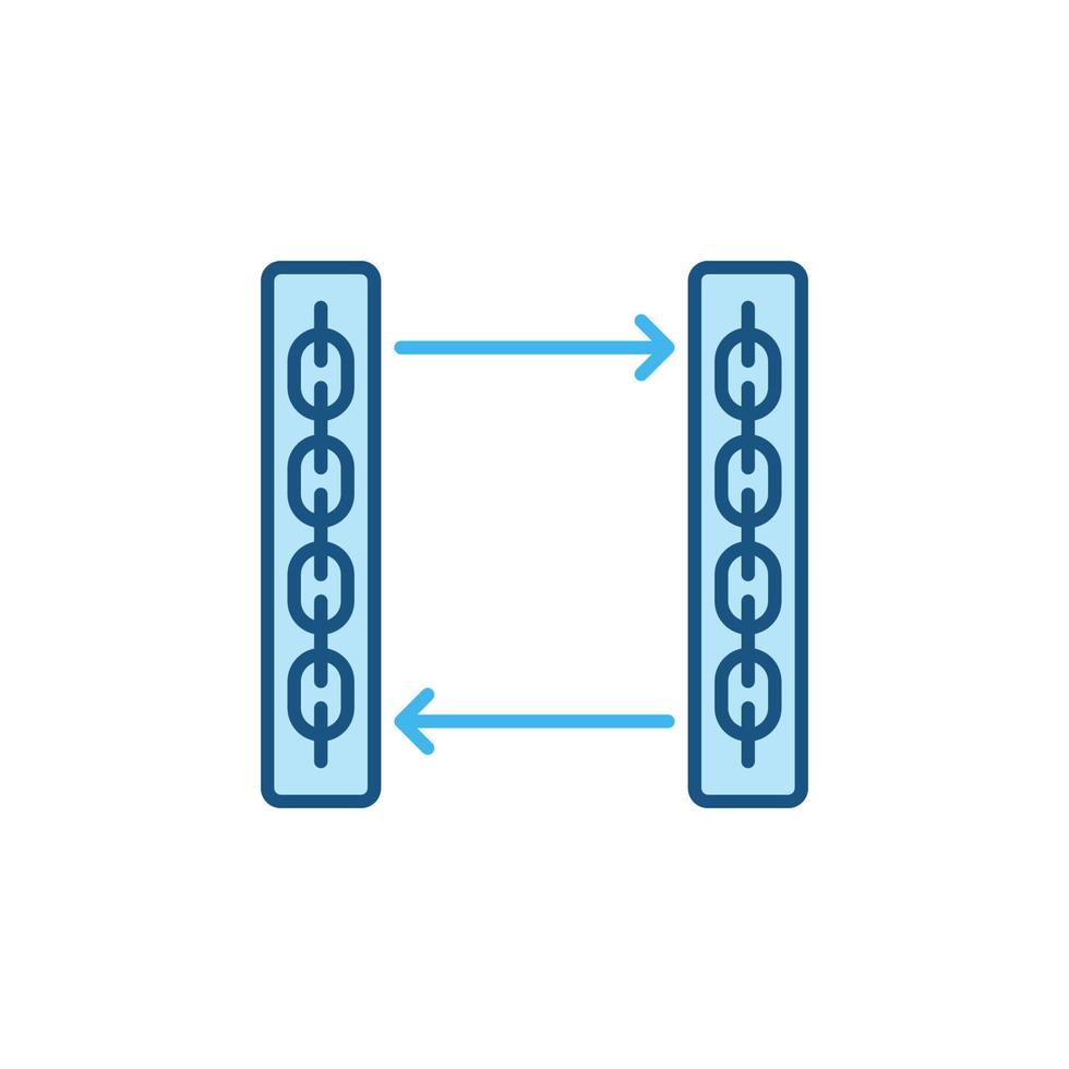 blockchain et flèches vector concept bleu icône ou logo