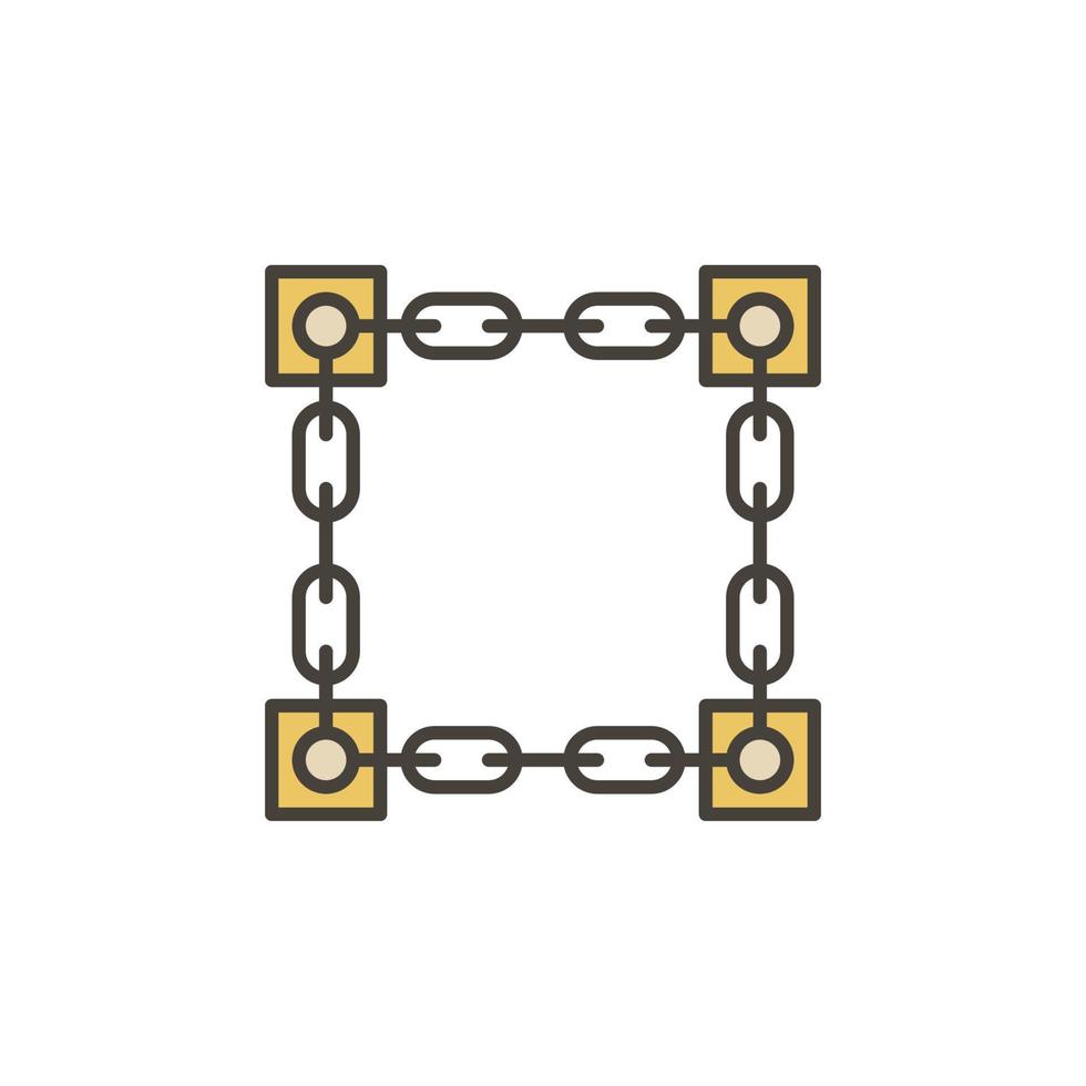 chaînes connectées avec des blocs vecteur icône de couleur blockchain