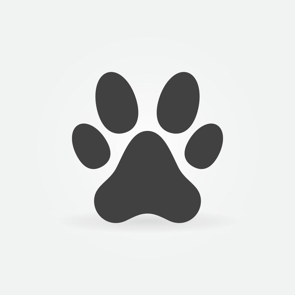 icône ou logo minimal de concept de vecteur d'empreinte de patte de chien ou de chat