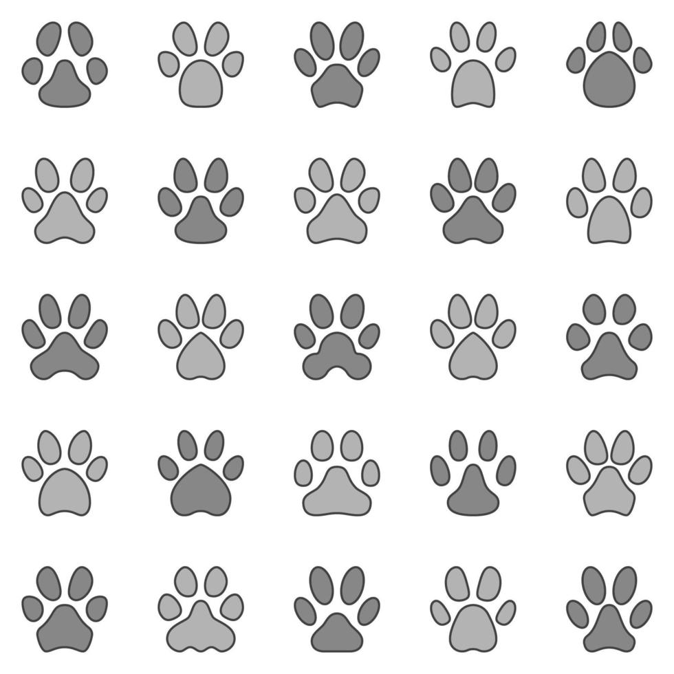 icônes d'impression de patte de chat ou de chien. empreintes de pattes d'animaux ensemble de signes créatifs vecteur