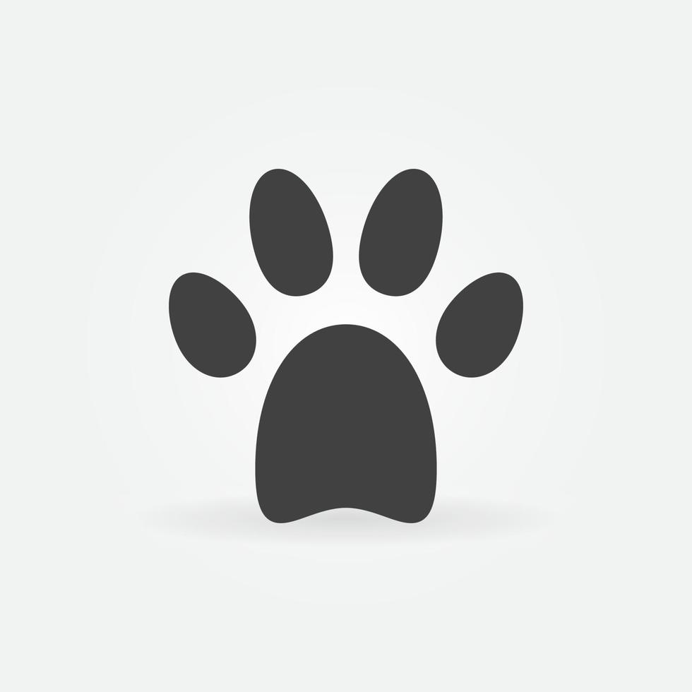 icône ou symbole solide de concept de vecteur d'empreinte de patte de chat ou de chien