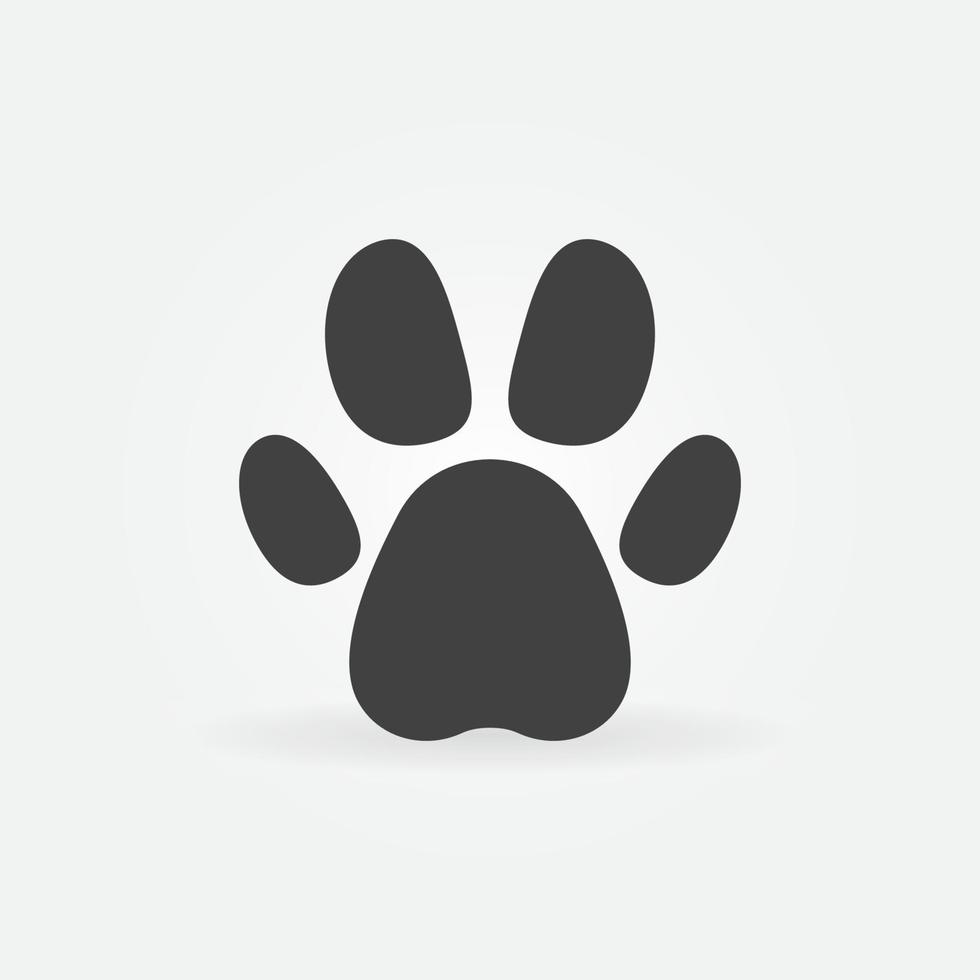 icône ou symbole minimal de concept d'empreinte de vecteur de patte d'animal de compagnie