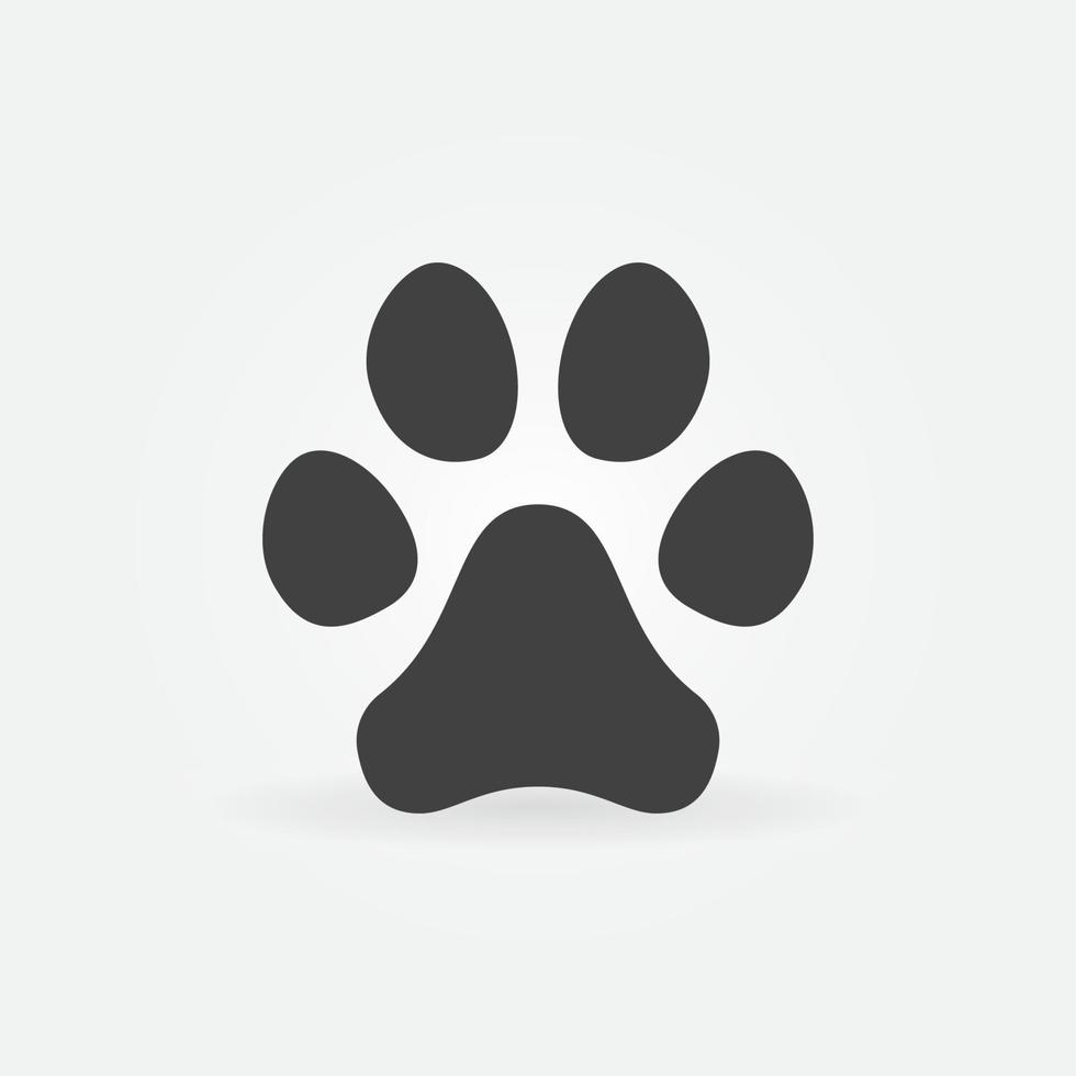 icône de silhouette simple de concept de vecteur d'empreinte de patte de chien ou de chat