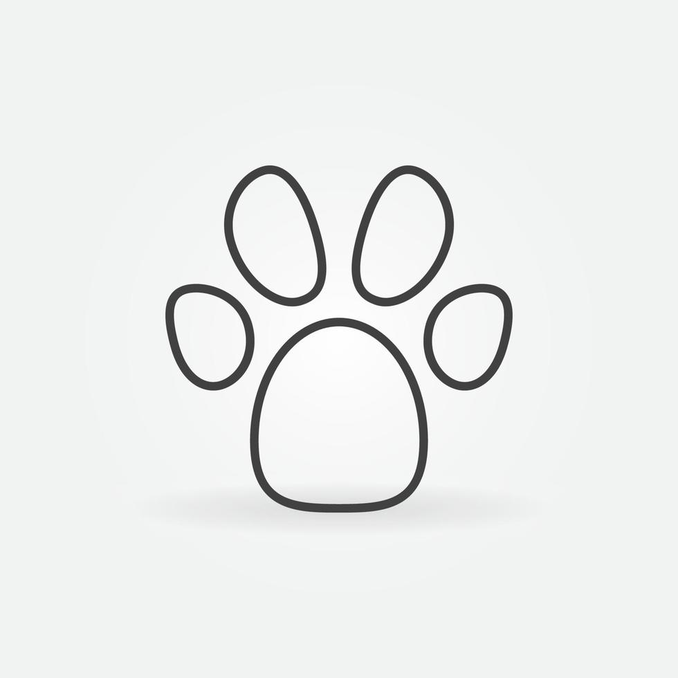 icône ou symbole de ligne de concept de vecteur d'empreinte de patte d'animal de compagnie
