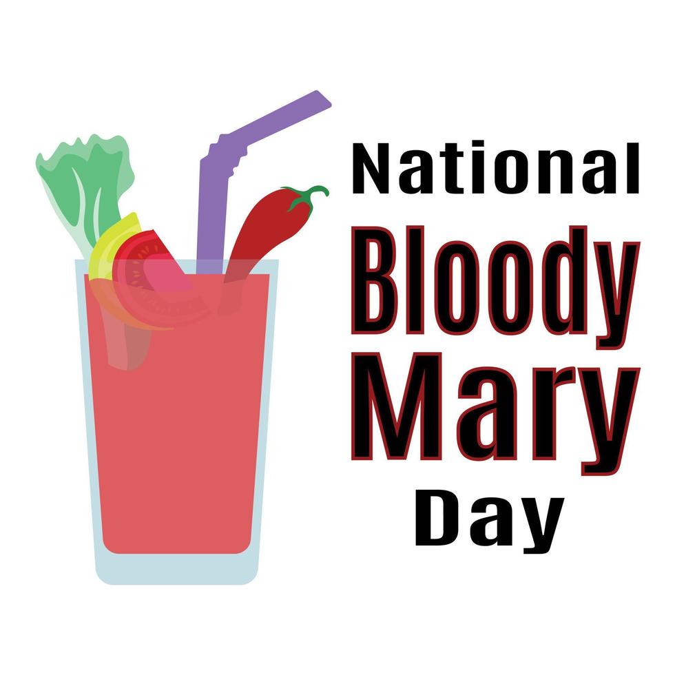 journée nationale de Bloody Mary, idée de conception d'affiches, de bannières, de dépliants, de cartes ou de menus vecteur