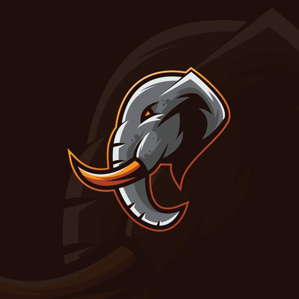 logo de mascotte d'éléphant de conception vectorielle avec concept d'illustration moderne pour l'impression de badges, d'emblèmes et de t-shirts. tête d'éléphant vecteur