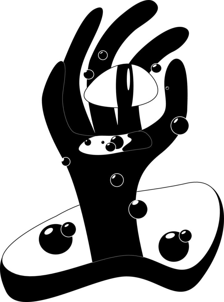 main noire plate d'halloween vecteur