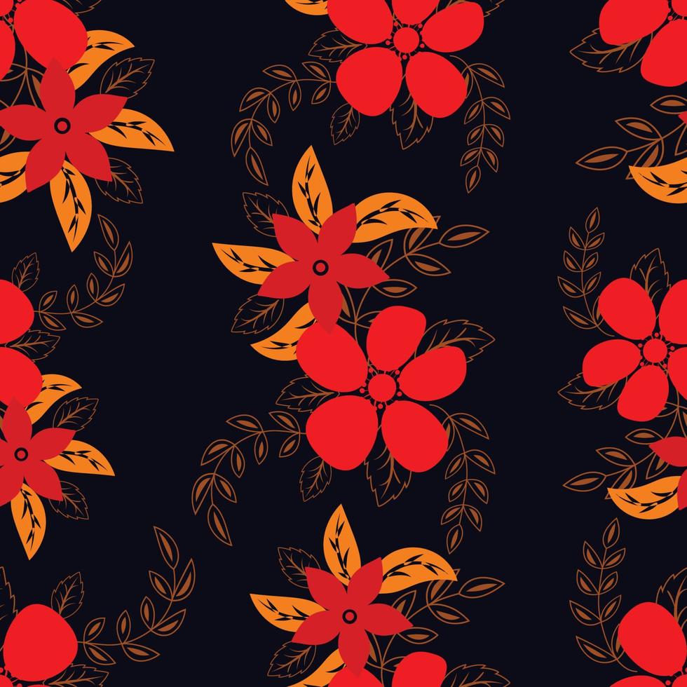 motif floral rouge vecteur