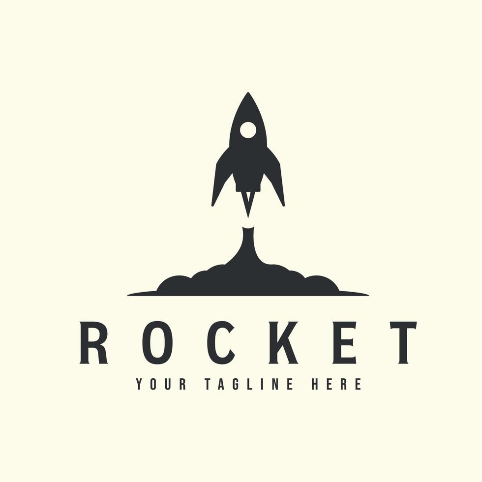 conception d'illustration de modèle de vecteur de logo vintage de fusée. concept de logo de l'espace