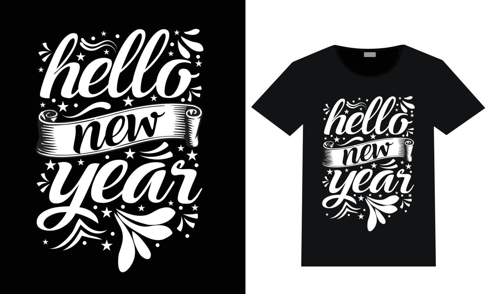 conception de t-shirt de bonne année vecteur