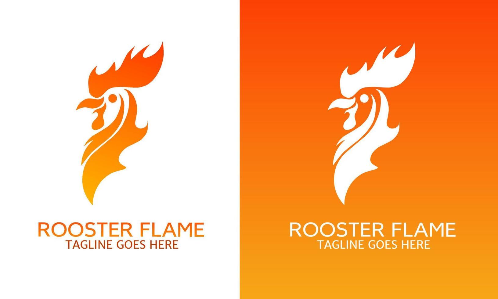 modèle logo coq flamme vecteur