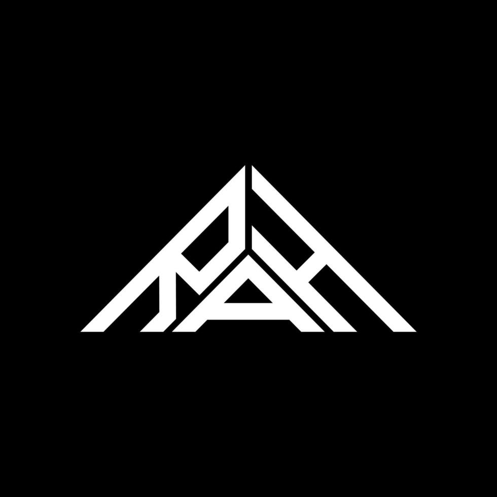 conception créative du logo de la lettre rah avec graphique vectoriel, logo rah simple et moderne en forme de triangle. vecteur