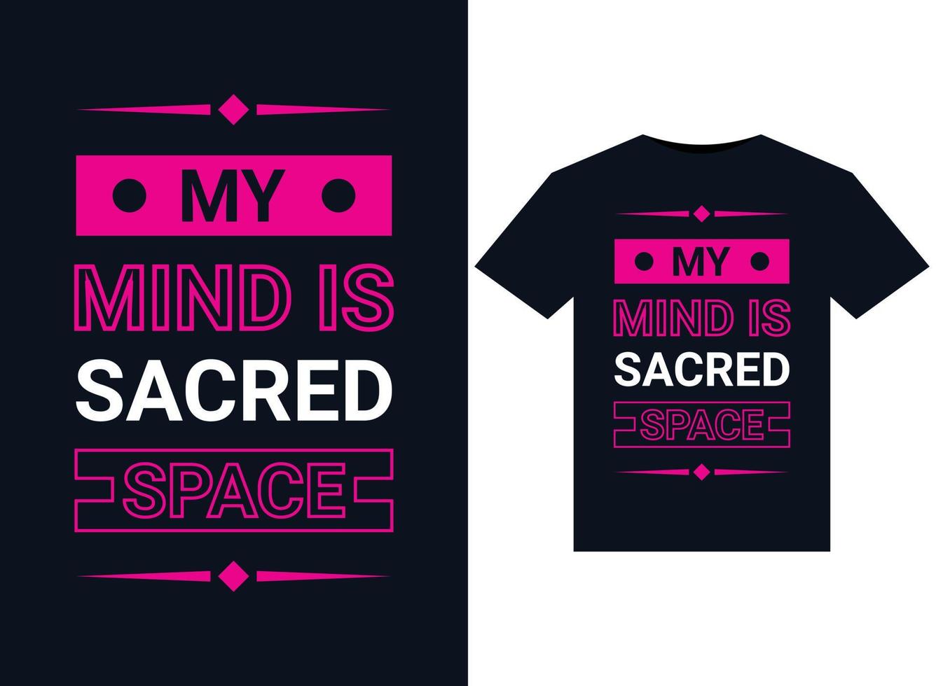 mon esprit est des illustrations d'espace sacré pour la conception de t-shirts prêts à imprimer vecteur