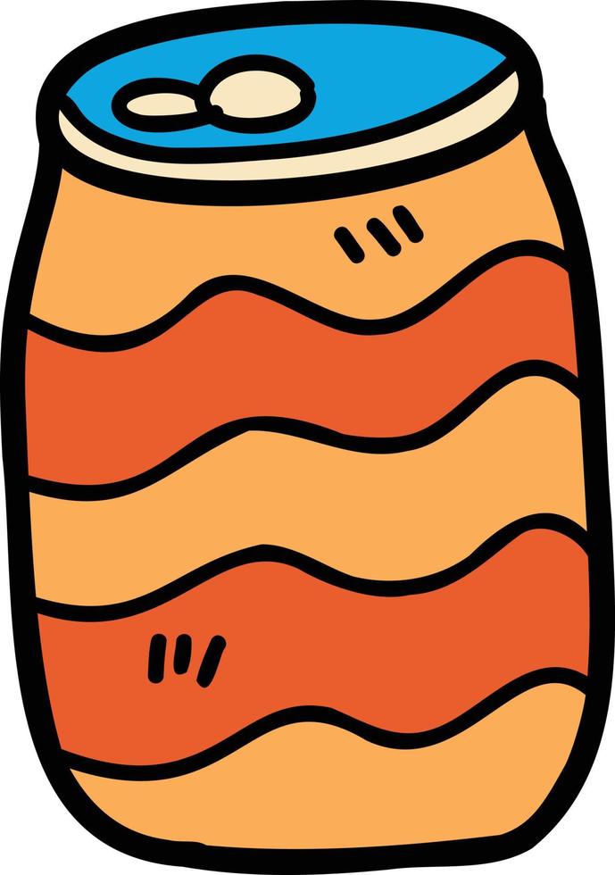 illustration de boisson gazeuse en conserve dessinée à la main vecteur